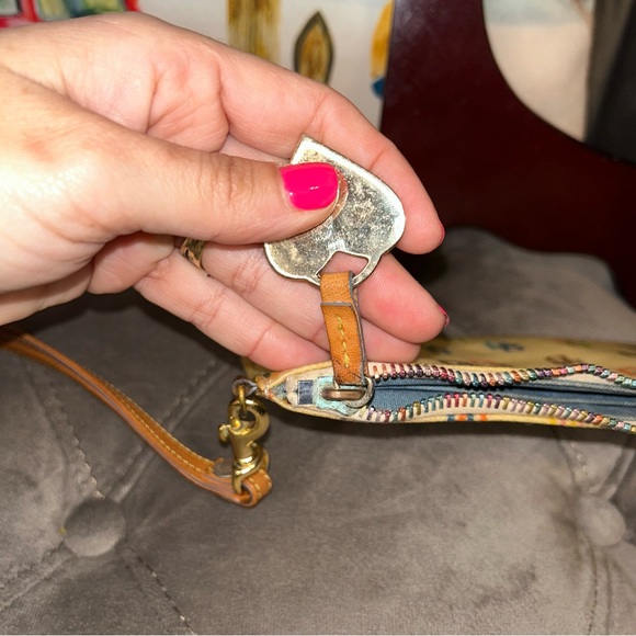Dooney & Buorke Vintage Rainbow Monogram Wristlet - Picture 4 of 12